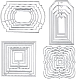 Gorgecraft, 4 fustelle da taglio quadrate ovali, in acciaio al carbonio, per goffratura, per fai da te, biglietti, scrapbooking, carta, album fotografici, album fotografici
