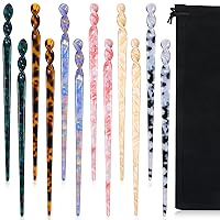 Vista 1 de 12 palillos de acetato para el cabello, palillos de pelo con estampado de leopardo, palillos chinos vintage, accesorios de peinado para mujeres, 6