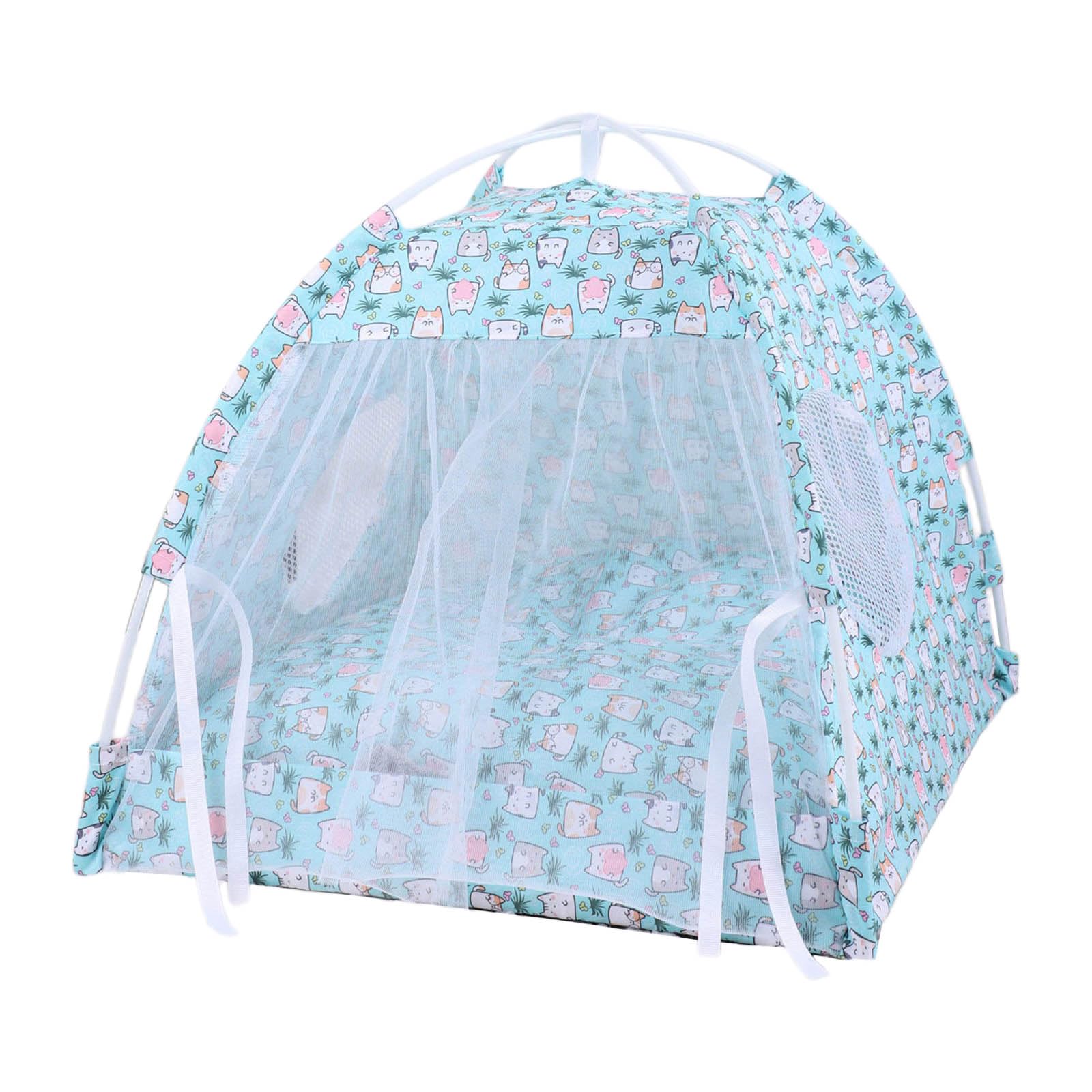 Tente pour animal domestique portable amovible respirant Tipi Chiens Chats Intérieur Extérieur Niche pour Camping Pratique