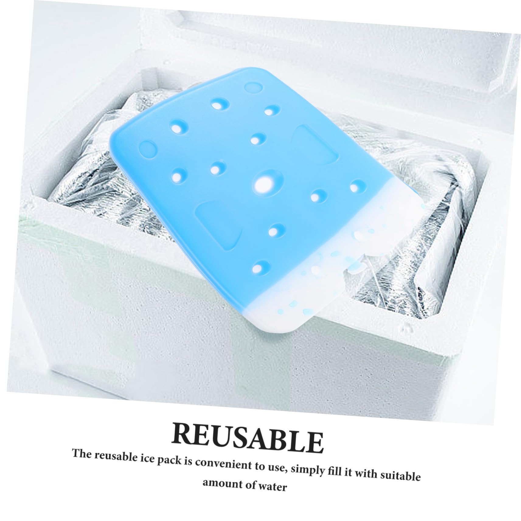 TOYANDONA Bloc de Glace Rigide Réutilisable pour Glacière 1500ml PE Bleu