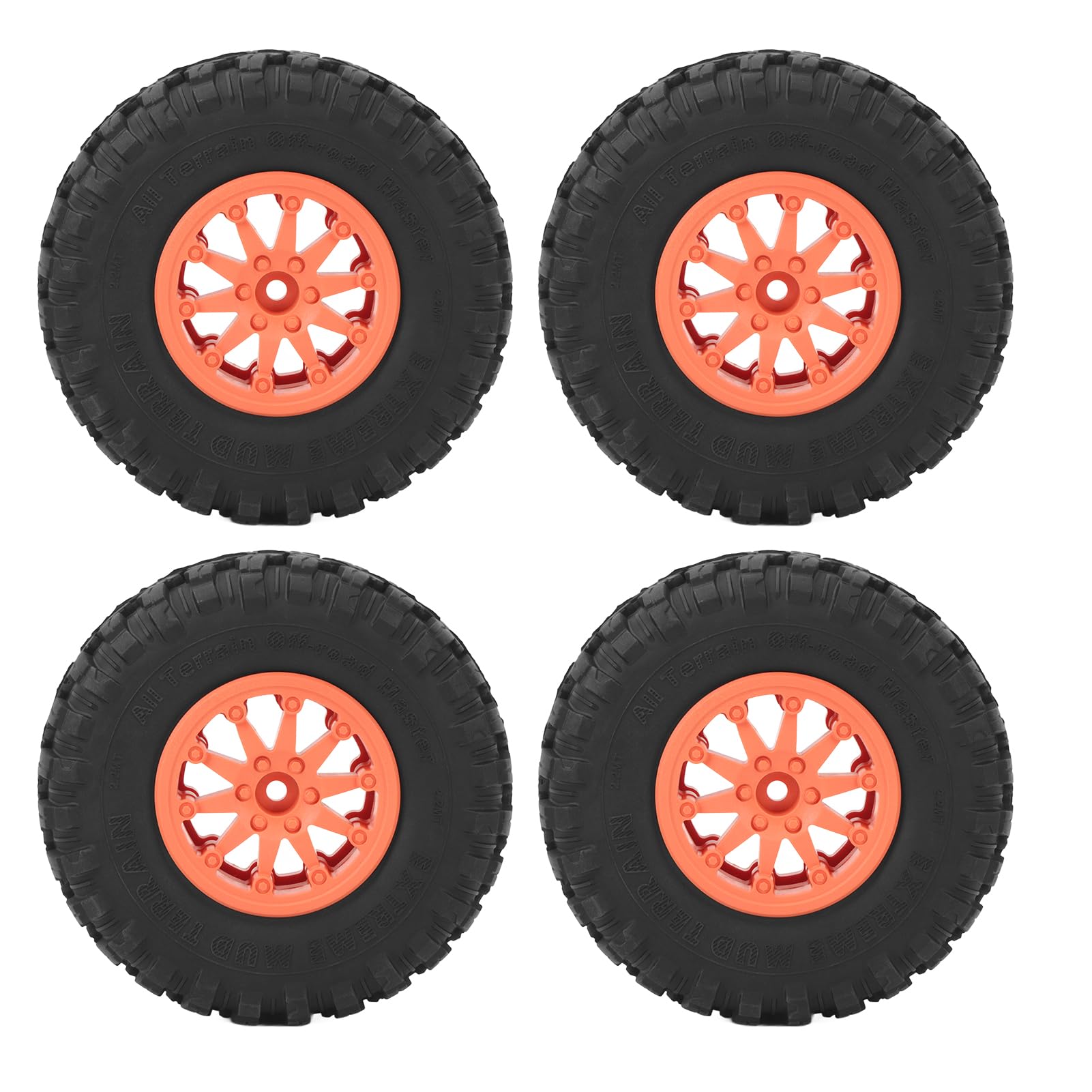 Do opon RC-Car, gumowa skórka opon premium i materiał nylonowy, piasta Crawler 2,2 cala o dużej przyczepności, wysoka odporność na ścieranie, stabilna i elastyczna (pomarańczowa)