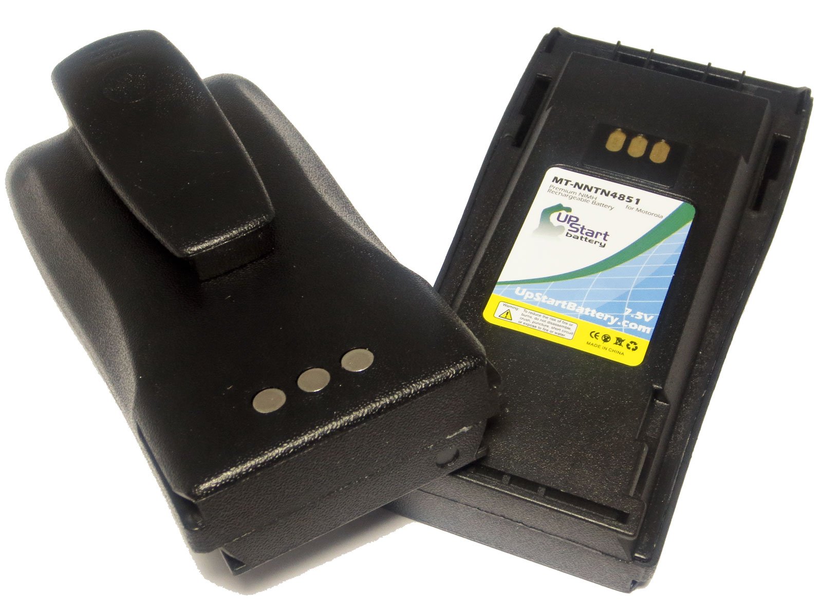 2 Pack - Replacement for Motorola PR400 Battery - Compatible with Motorola NNTN4851A Two-Way Radio Battery (1600mAh 7.5V NI-MH)