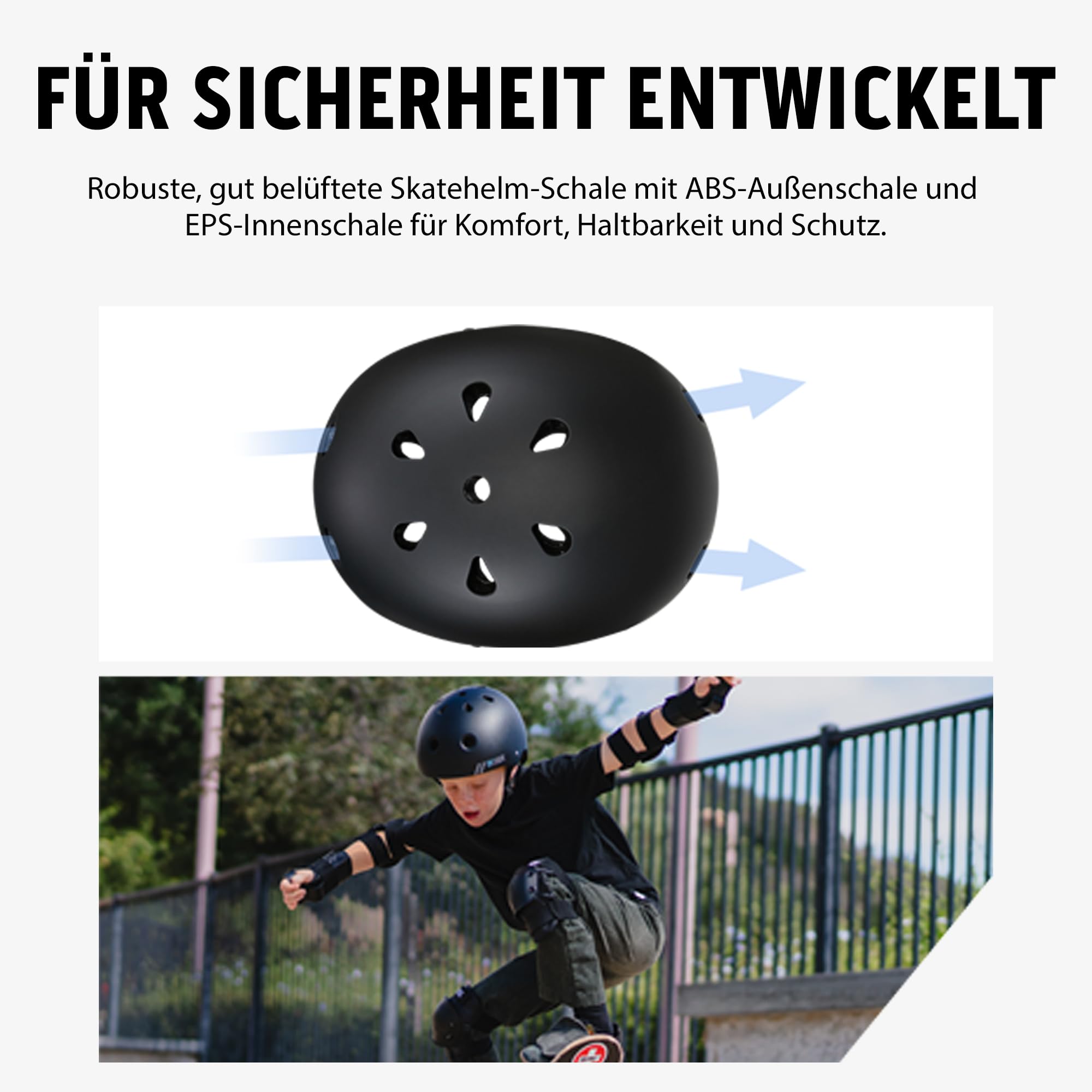 80SIX Hybrid Halo Deluxe Helm mit Fit Dial – CE EN1078 Zertifiziert, Multi-Sport Schutzhelm für Skateboard, Fahrrad, Scooter, BMX und Rollschuhlaufen – Kinder & Erwachsene