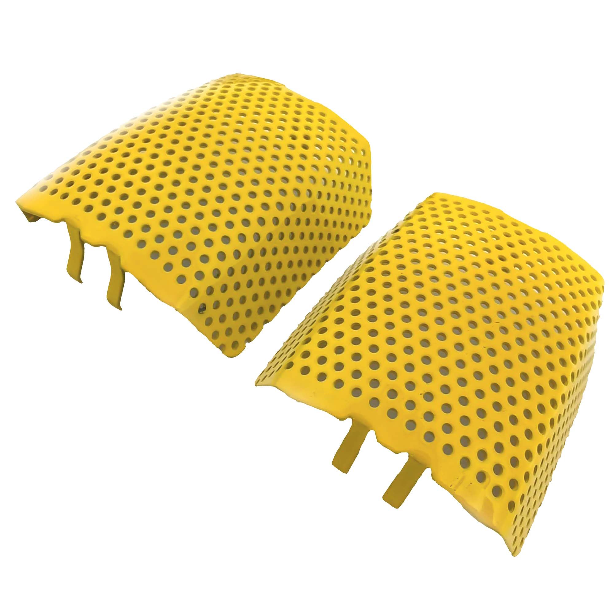 Americruise Motorcycle 1 Pair Chrome Front Caliper Brake Screen Inserted Cover Caliper Guards for Harley Touring Road King Electra Street Glide FLHT FLHX &amp; V-Road Models (Yellow)