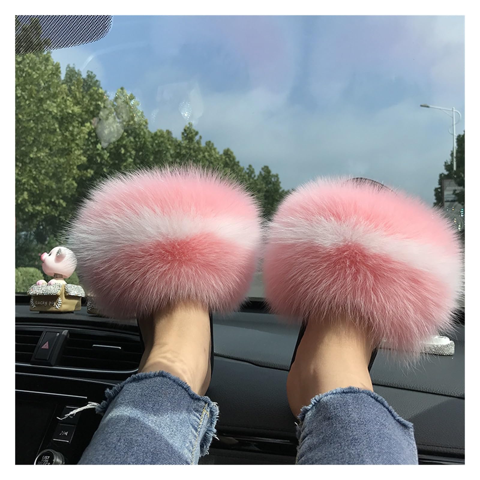 HELVES Zapatillas de piel auténtica de verano for mujer, chanclas de piel peluda for interiores, chanclas for mujer, zapatos de casa for mujer, zapatillas de playa for mujer