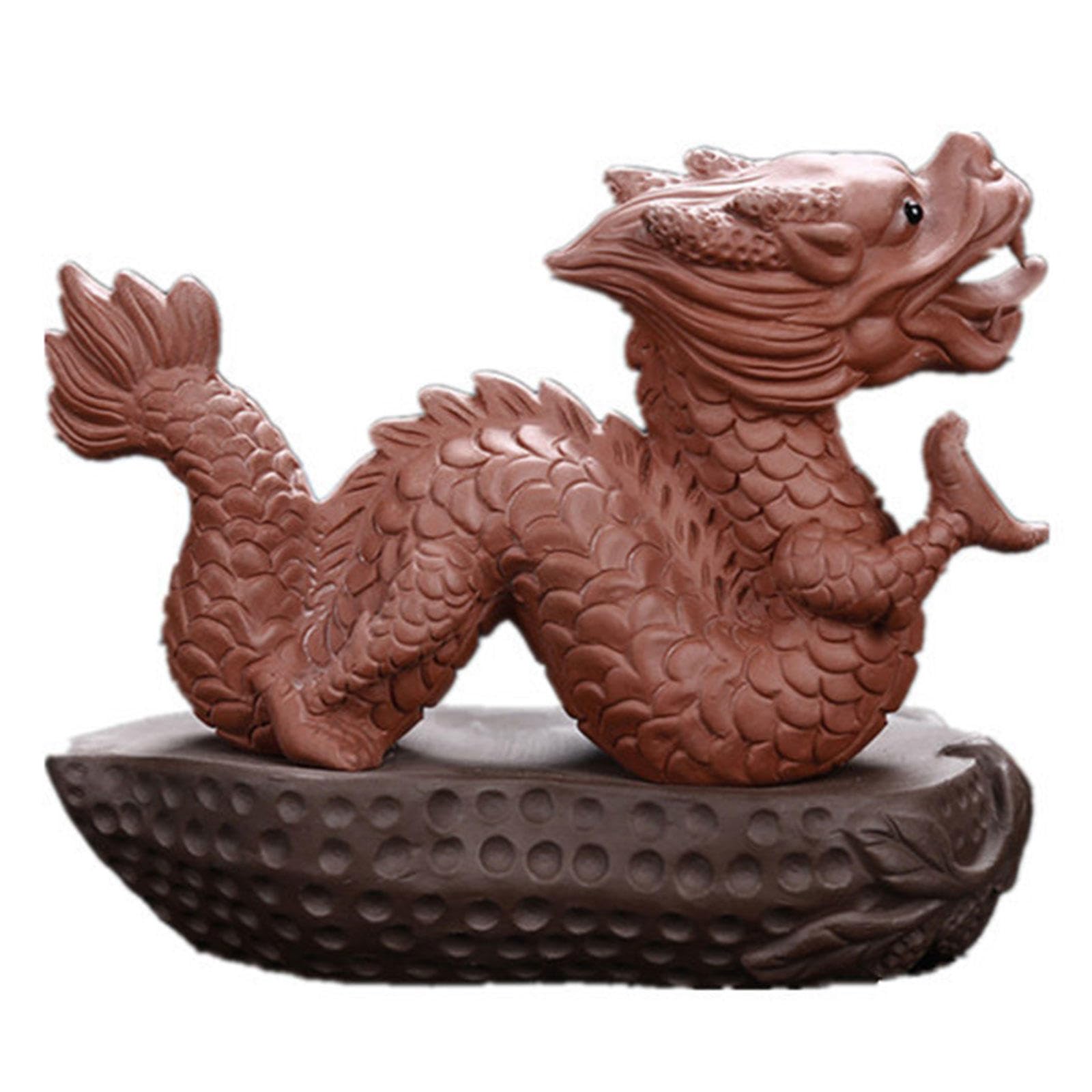 Sammlerfiguren, Lila Sanddrachen-Teefigur for Reichtum und Erfolg - Sternzeichen-Drache-Jahresdekoration