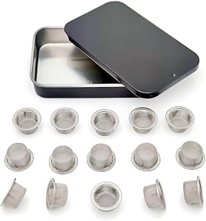 Ruilida 15pcs 1/2 Inch Pipe Screens Premium 304 Stainless Steel, 0.5" Pipe Screen Filters with Metal Storage Box