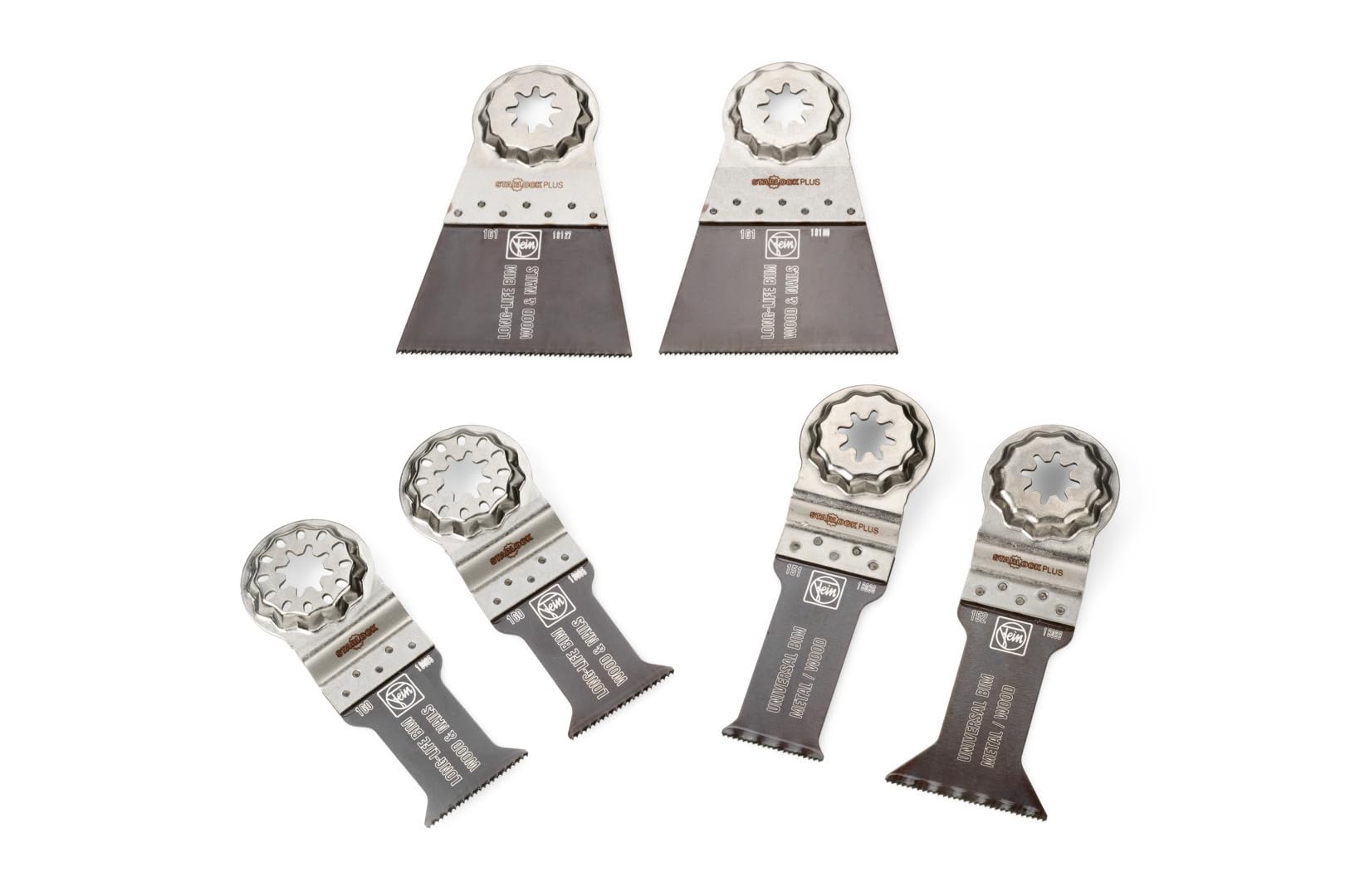 FEIN Best of E-Cut StarlockPlus Wood & Metal 6 Replacement E-Cut Saw Blades for Wood and Metal Sawing Works, Starlock Plus Housing