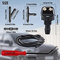 Vista 6 de Paquete de 2 Kit de Boquillas para Lavaparabrisas Delantero, Incluye Adaptadores y Mangueras