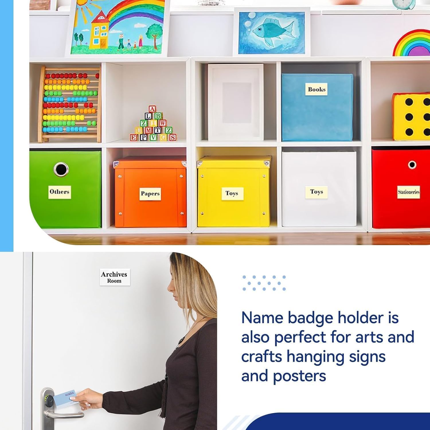 40 Pack Magnetic Name Badges Holder, Acrylic Name Tags with 3 Point Magnets for Work Clothes Shirt, Printable Name Label for Business Events School Office, Reusable Name Tags 1.2"*3"