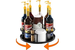 Rotating Coffee Syrup Organizer - 8 Bottle Capacity, The Ultimate Coffee Bar Organizer