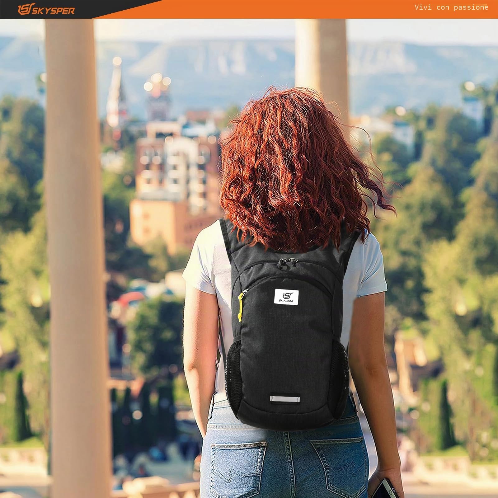 SKYSPER Zaino Pieghevole Ultraleggero 10L, Zainetto Richiudibile piccolo Zaino Hiking Salvaspazio per Trekking Viaggio Brevi Escursioni Ciclismo