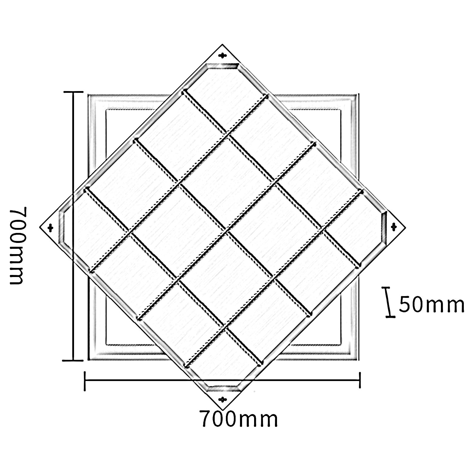 Ocynkowana kwadratowa pokrywa włazu i wbudowana do podjazdu kanalizacyjnego parkingu Heavy Du700x700x50mm i żywica pogodowa