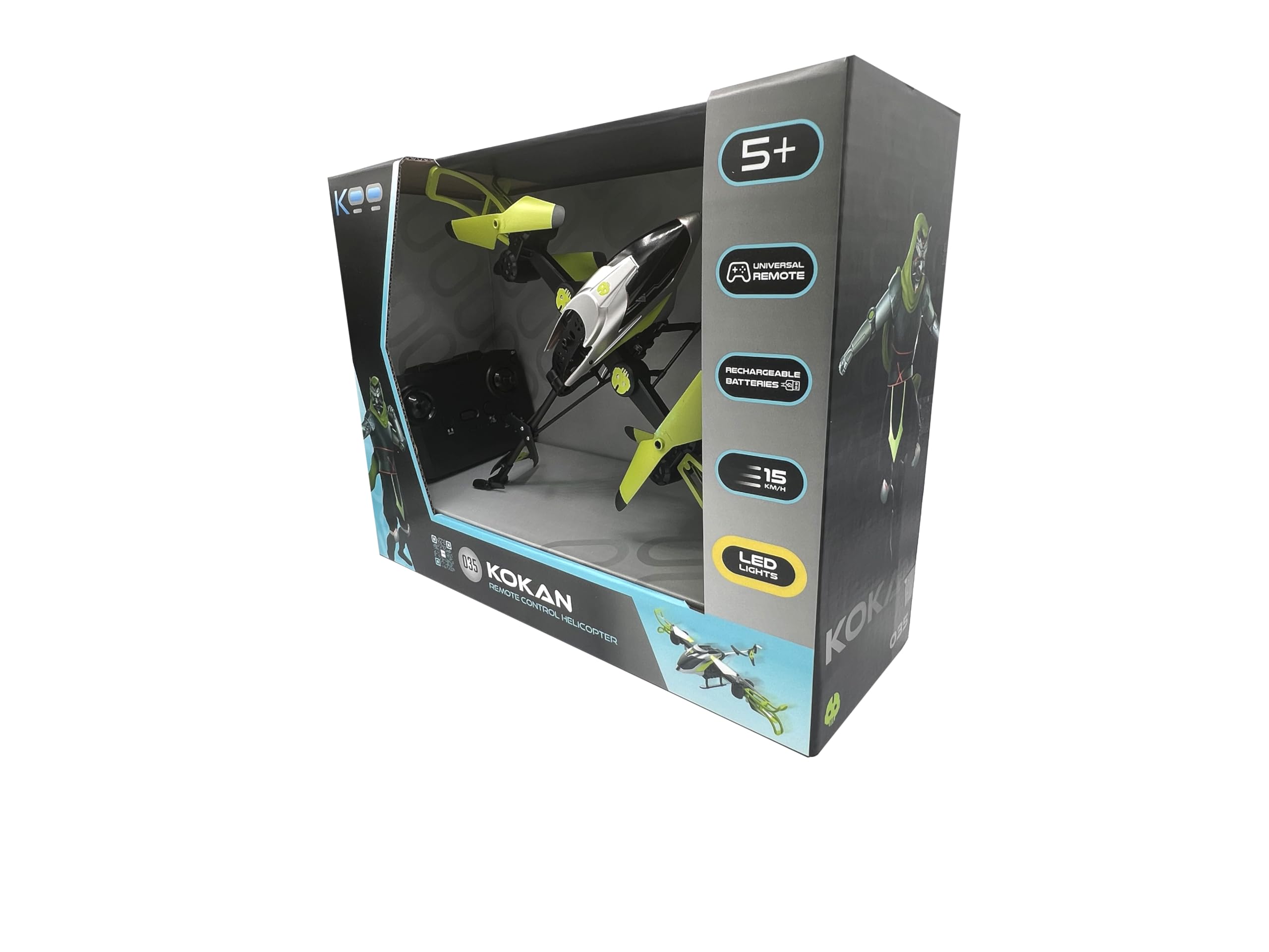 KOO - Be Blip - Kokan - Drone Quadcopter Télécommandée - Télécommande universelle KOO à 2 piles (non fournies) - Facile à utiliser - 4 canaux de contrôles - A partir de 10 ans - KAB-KOO-0035