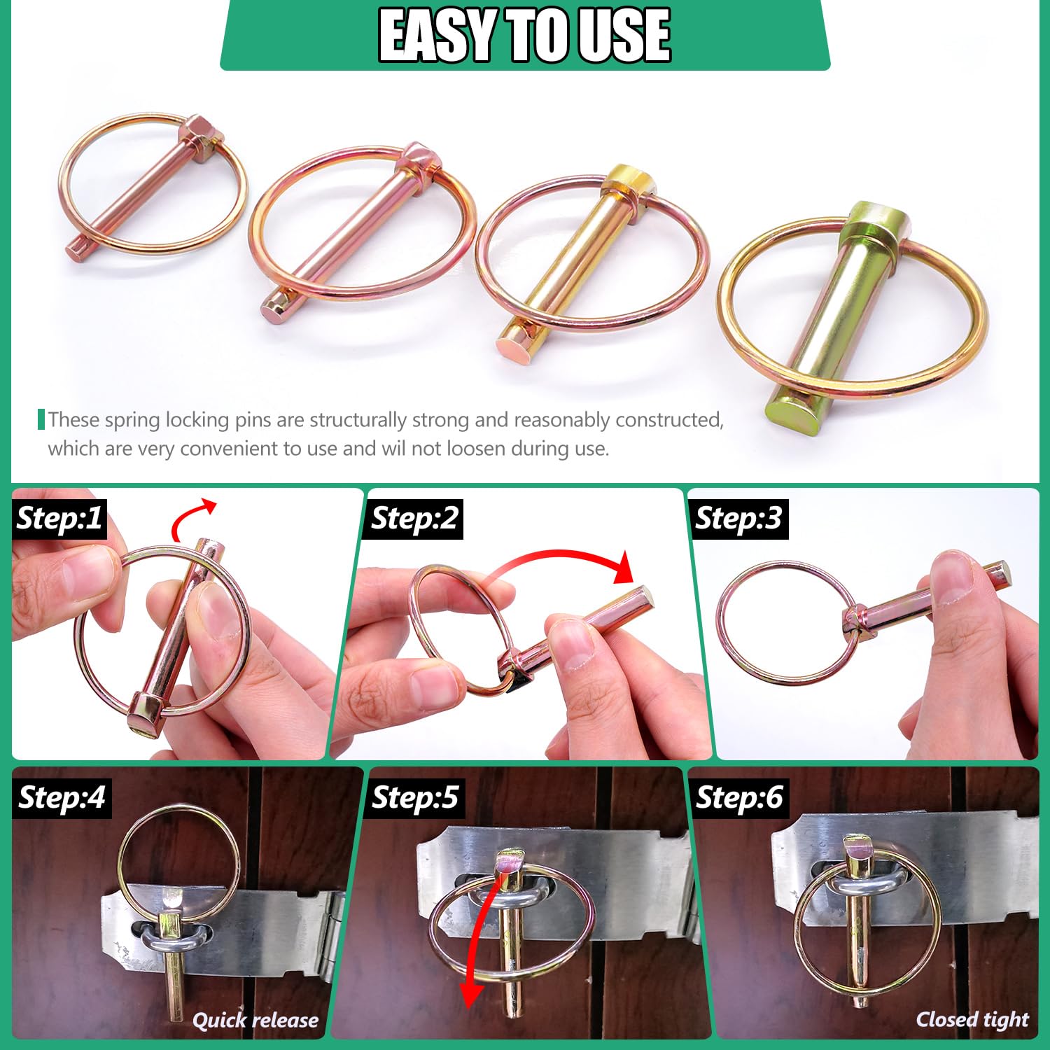 Amazon.co.jp: Twidec/50個 リンチピン 1/4インチ 3/16インチ 5/16