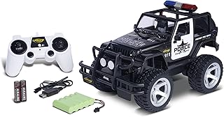 Carson 500404267 1:12 Jeep Wrangler Police 2.4G 100% RTR Remote Controlled Car, RC Vehicle, Includes Batteries and Remote Control, Remote Controlled Car for Children, RC Car