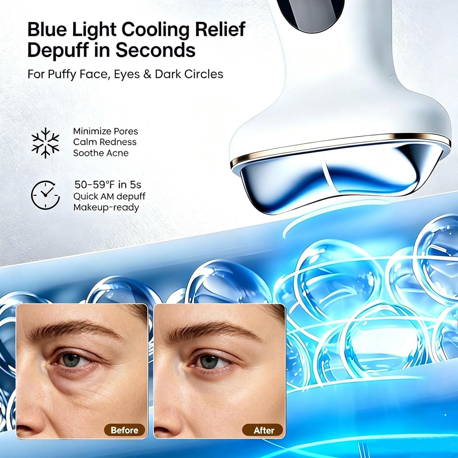 Cold Heated Electric Gua Sha Facial Tool, Depuffing Wand for Puffiness