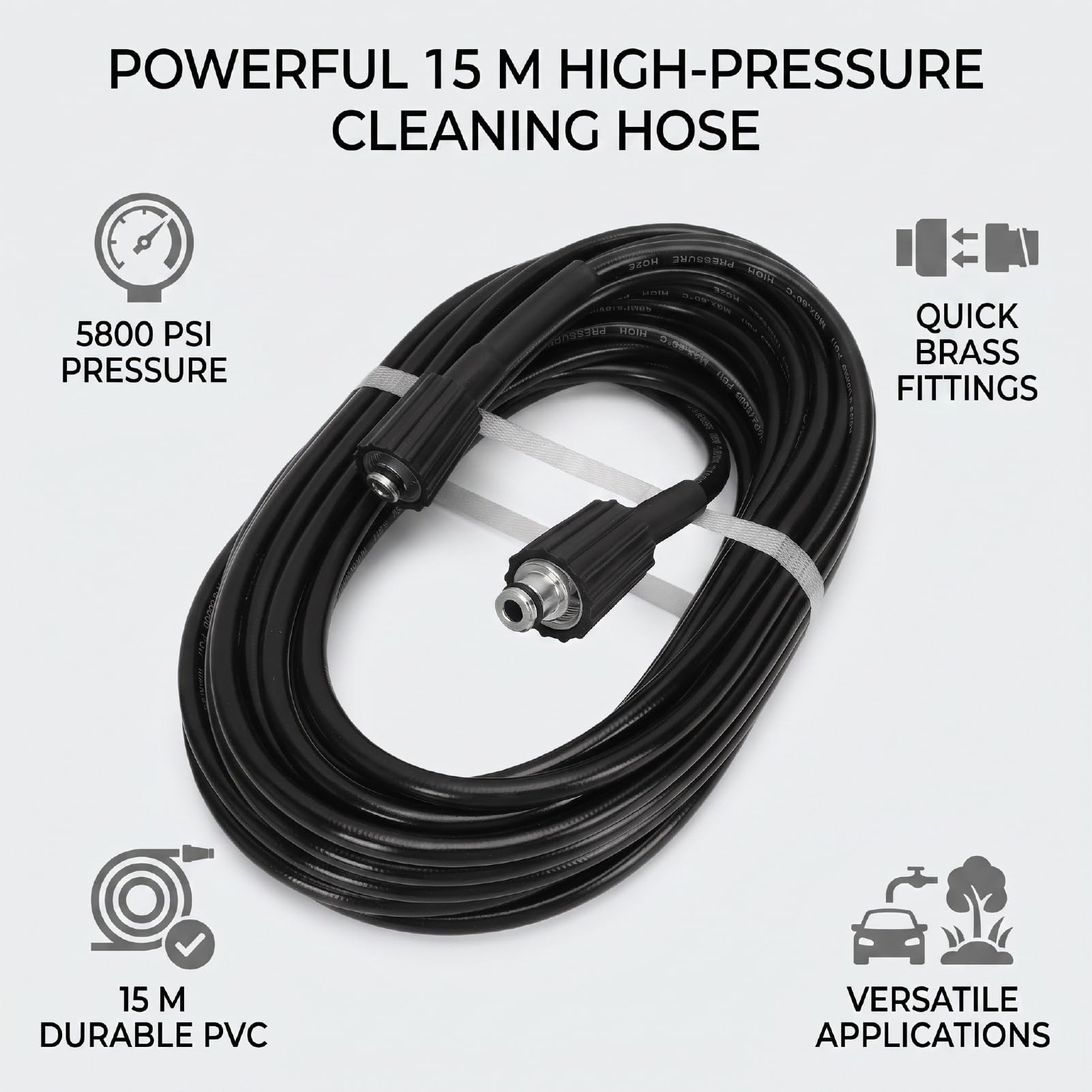 Tubo Idropulitrice Ad Alta Pressione 49ft con Connettore