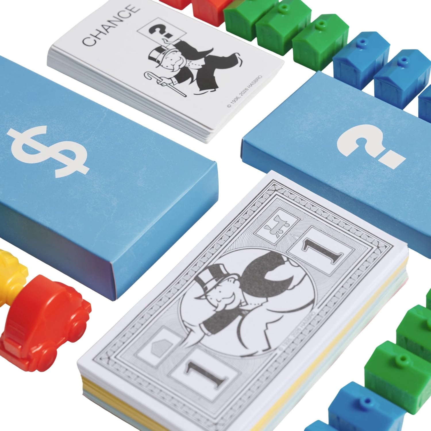 WS Game Company Monopoly Junior Vintage Bookshelf Edition: Linen Fabric-Wrapped Book Case — Classic Monopoly Jr. Board Game for Family Game Night (2-4 Players, Ages 5+)