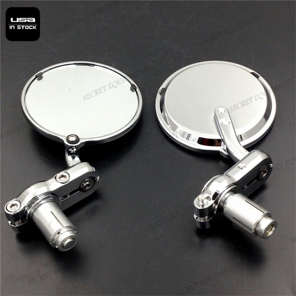 SEMT- 1 inch Bar End Mirrors Compatible With Aprilia Vespa Kymco Piaagio Agusta Bmw Chrome [B074NJ89J6]