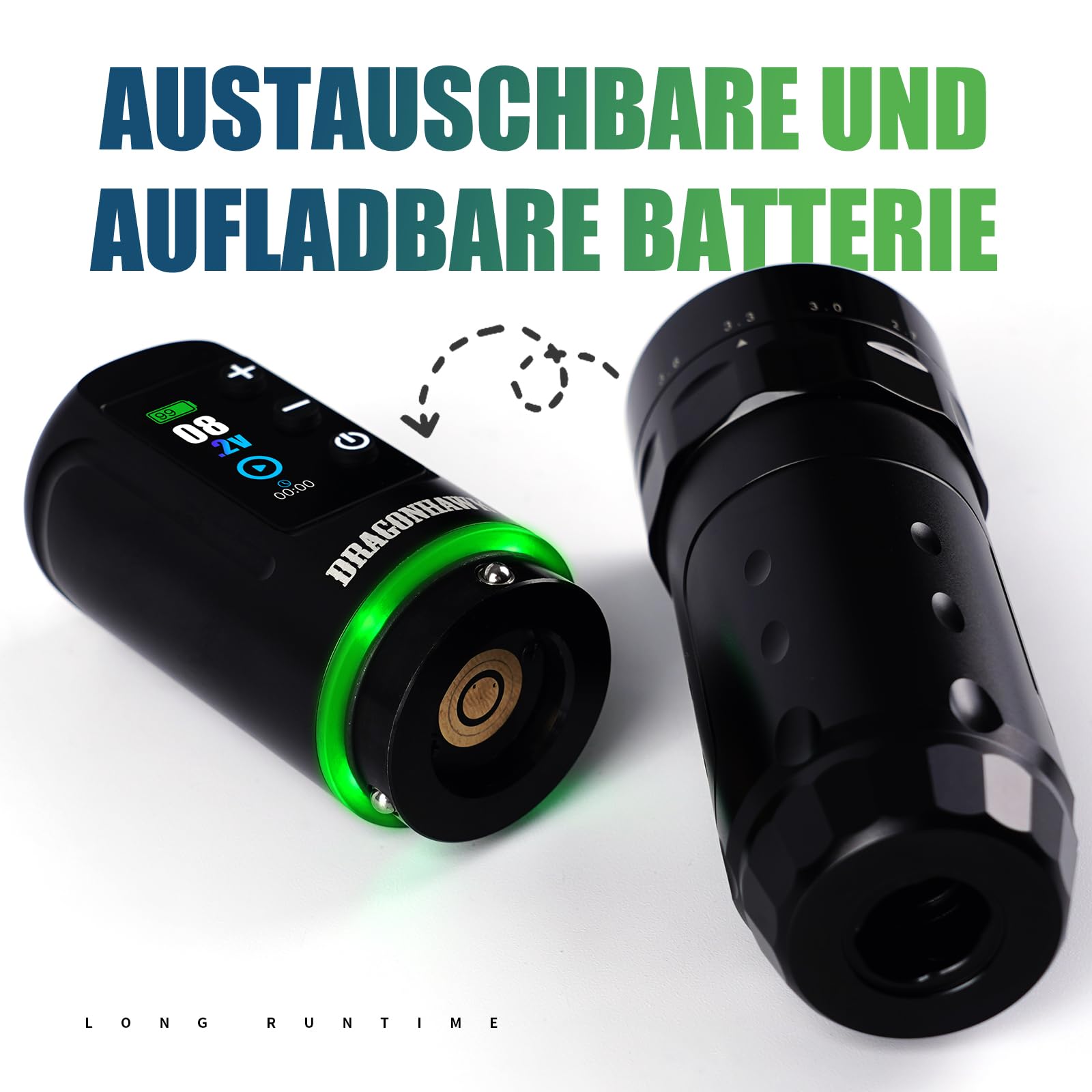Dragonhawk L3 Tattoo Maschine Set,7 Hublängen 2 Stück 2000mAh Akkus | Kabelloses Tätowiermaschine Hub 2,4–4,2mm,RCA-Anschluss,Nadeln Für Einsteiger auf Übungshaut Rosa