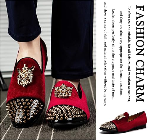 Miniatura 6 de Mocasines de piel auténtica, textura metalizada, brillantina, sin agujetas, para hombre