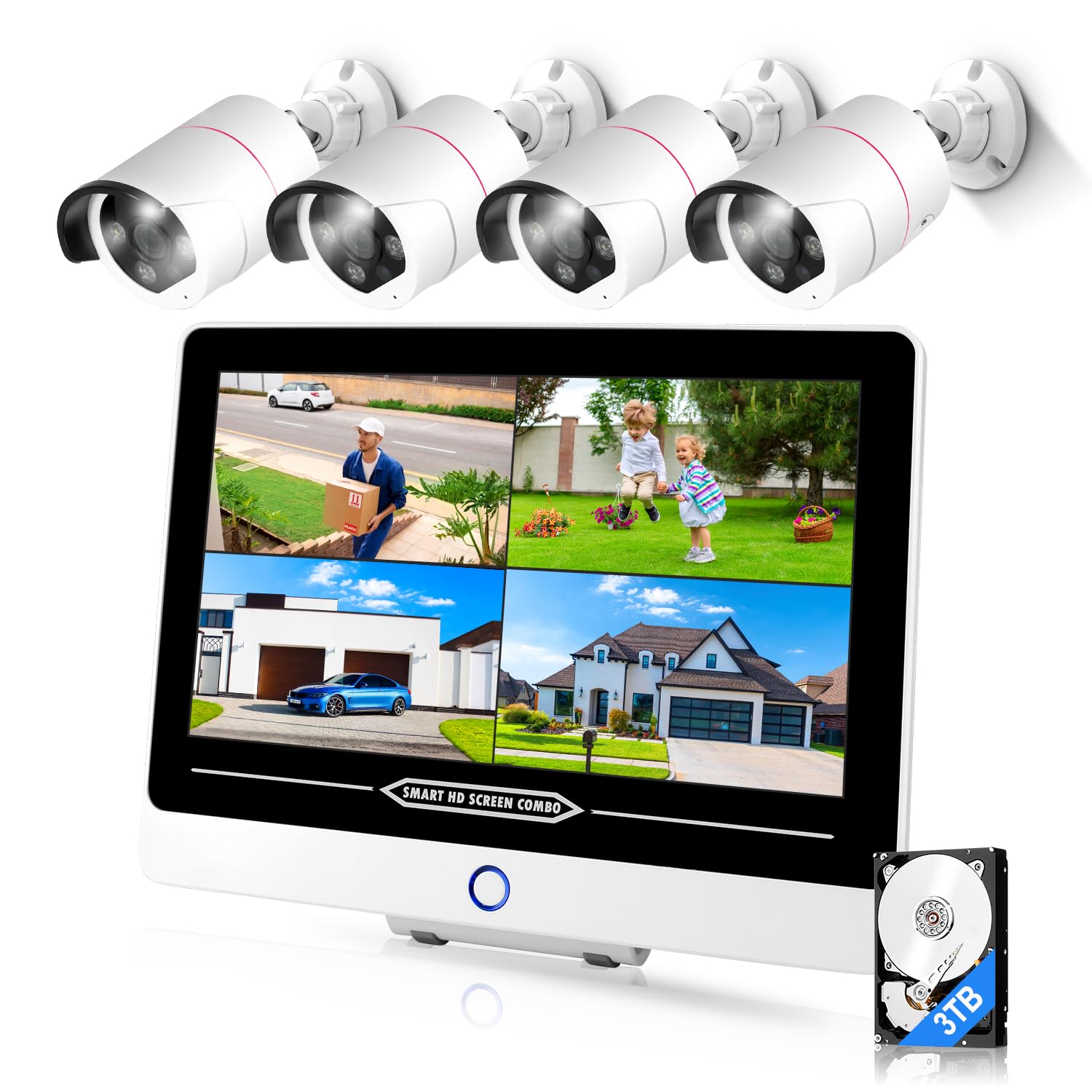 Amazon.co.jp: 【最新500万画素】 防犯カメラ 屋外 POE給電 3K 12型  