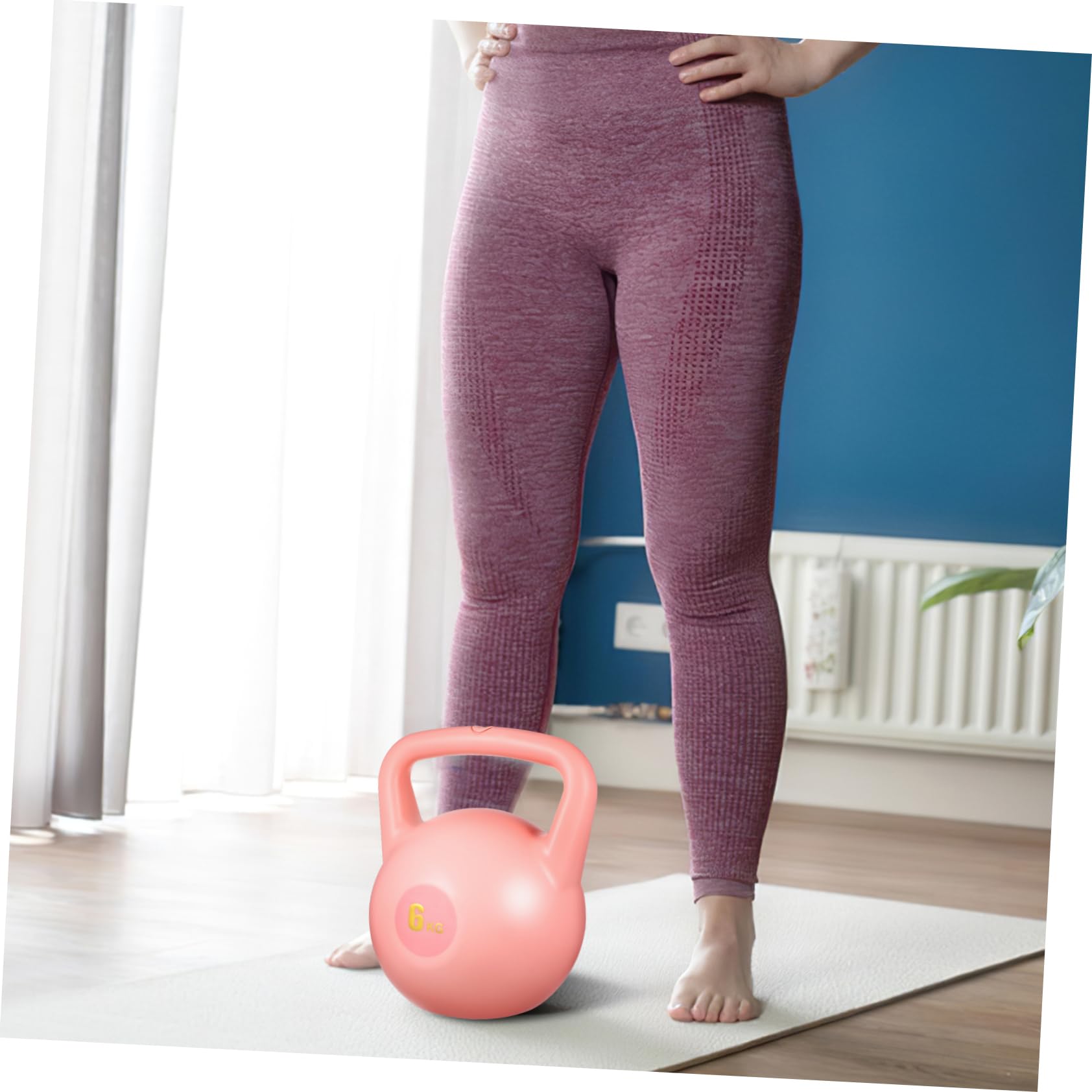 Kisangel Pe Kettlebell mit 6kg Gewicht zum Krafttraining für Männer und Frauen Strapazierfähiges Trainingsgerät für Kraftaufbau und Fitness Zuhause mit Einzigartigem Design