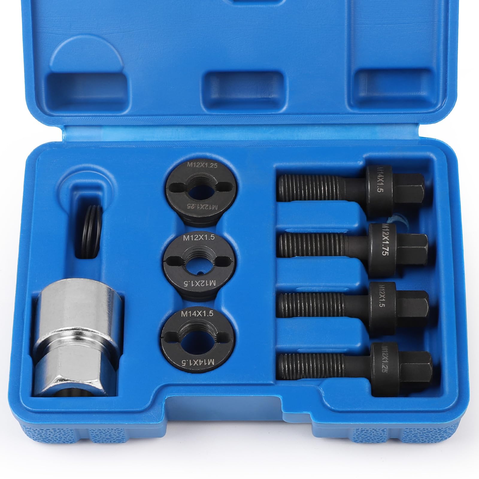 lalago 8 Piezas Juego de Reparación de Roscas, Cortador de Roscas para Pernos y Tuercas de Rueda, Herramienta para Tornillos de Rueda para Pernos de la Rueda y Tuercas de Rueda M12 M14