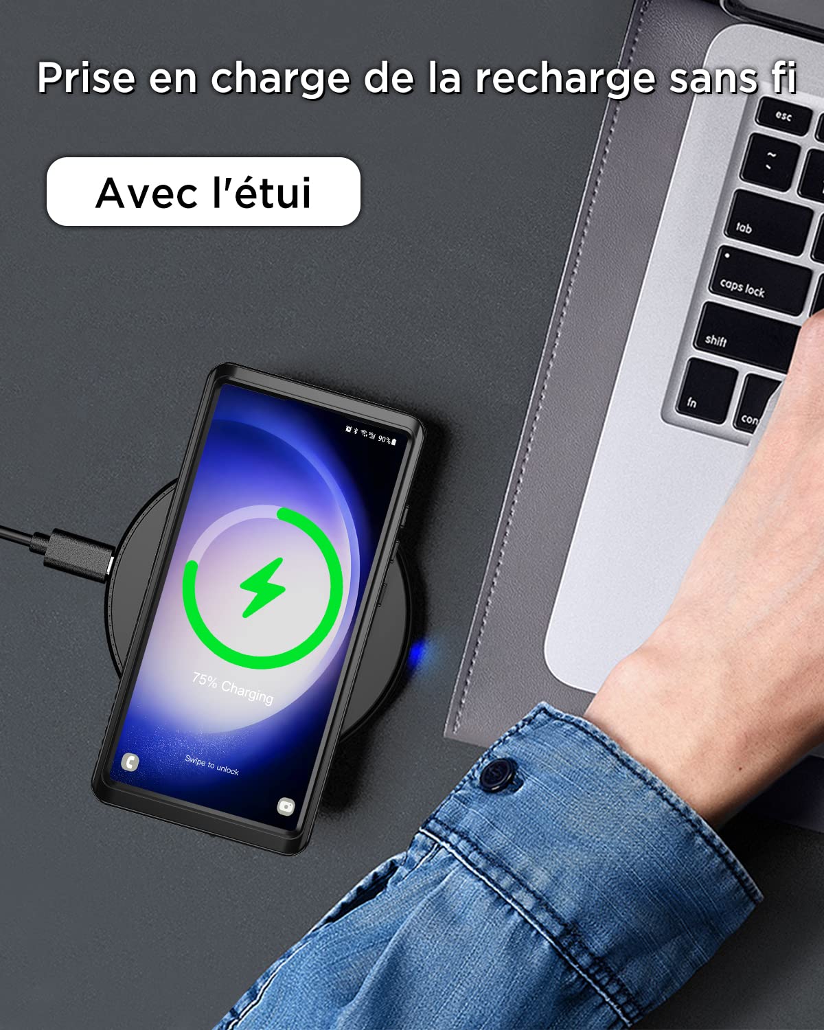 Beeasy Coque pour Samsung Galaxy S23 Ultra 5G – IP68 Étanche + Protection Militaire 360°, Antichoc & Antipoussière, avec Verre Trempé Écran et Caméra – Noir