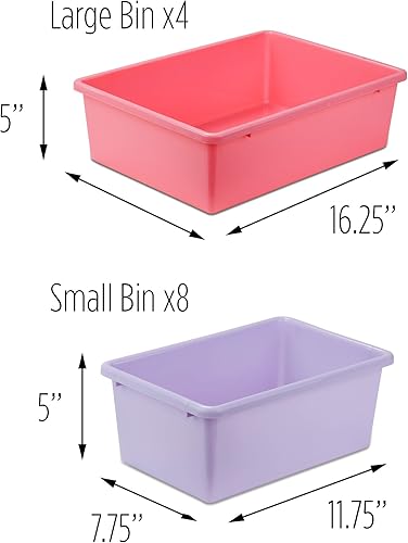 Miniatura 6 de Cajas para guardar y organizar juguetes de niños Honey-Can-Do SRT-01602 Madera Plástico Pastel