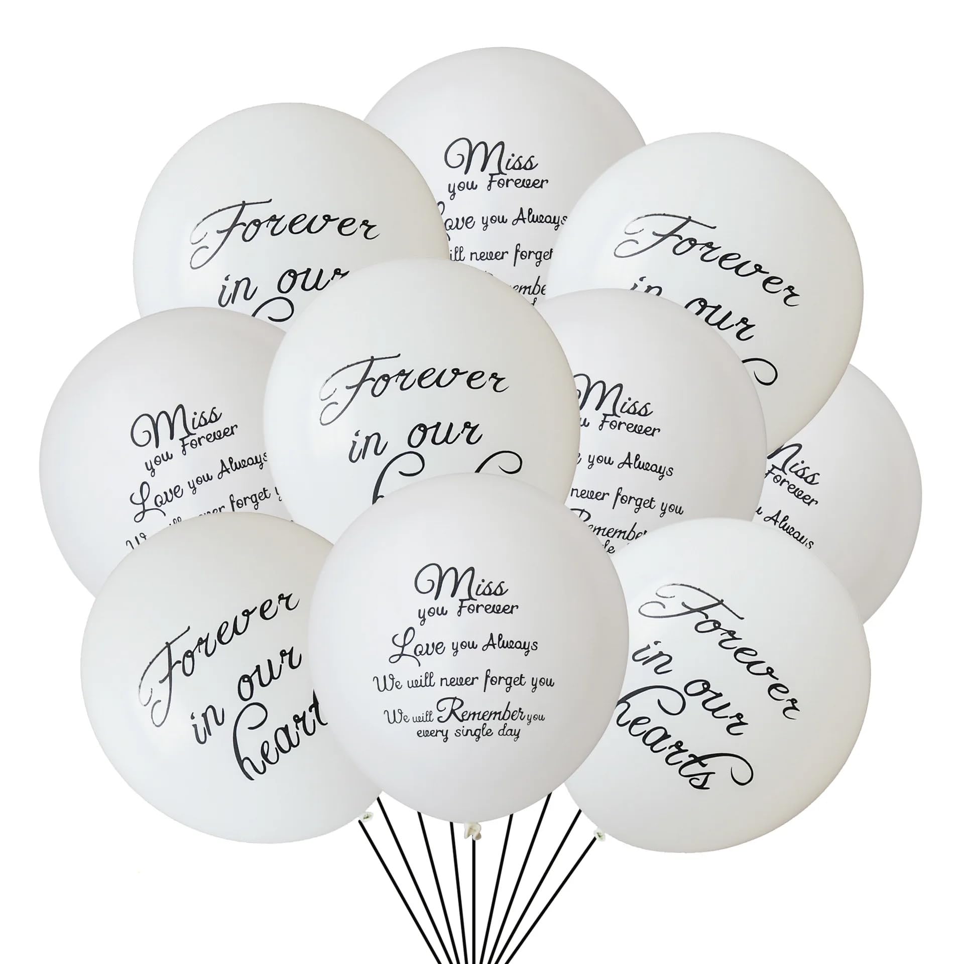 We Will Miss You Balloons, 15 Pieces White, We Will Never Forget You, Love You Always, Miss You Forever Memorial Balloons, Decorations