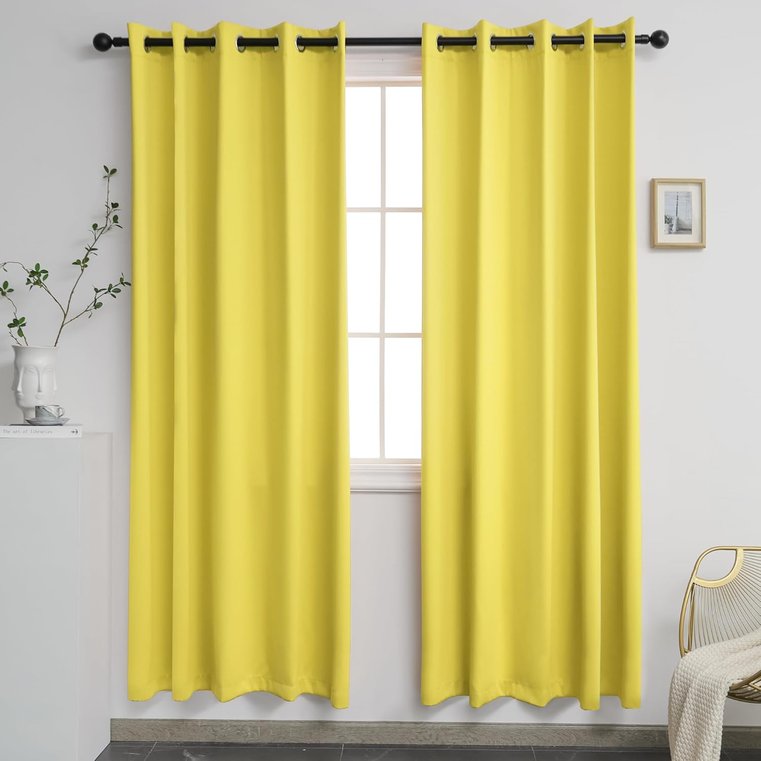 Yellow Curtains 72 Inches Wide by 84 Inches Long for