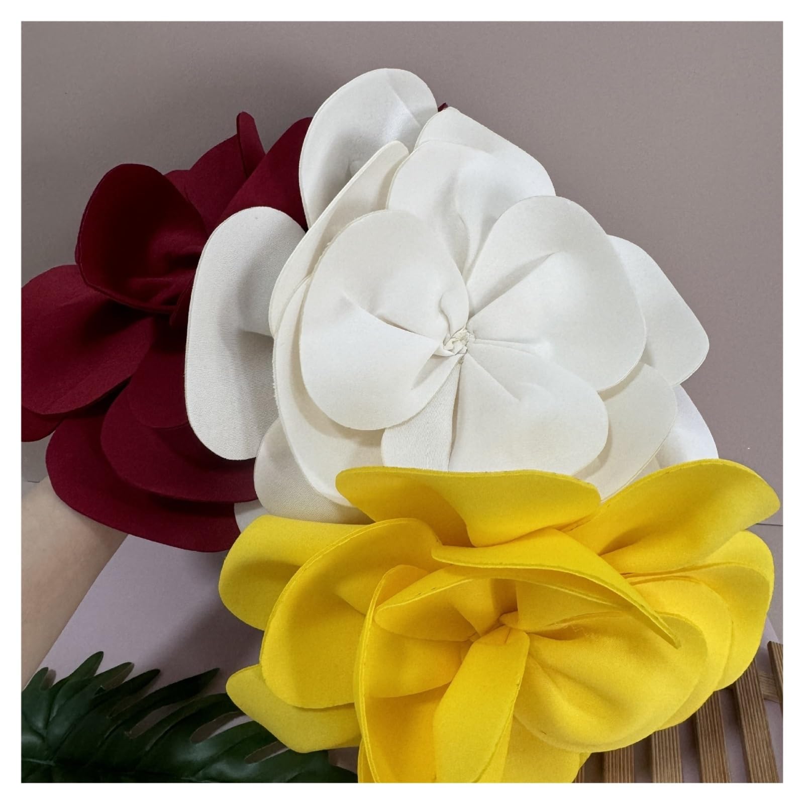 Cappelli Fascinator Cappello Fascinator in Tessuto Grande Copricapo Fiore Chapeau Cerimonia Mariage Cappello fascinatori da Donna(White)