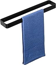 SAYAYO EGYS24030-400-3M-B Towel Rail No Drilling Self-Adhesive Towel Rail Black Wall Mounted Aluminium Bath Towel Holder for Bathroom and Kitchen 40 cm