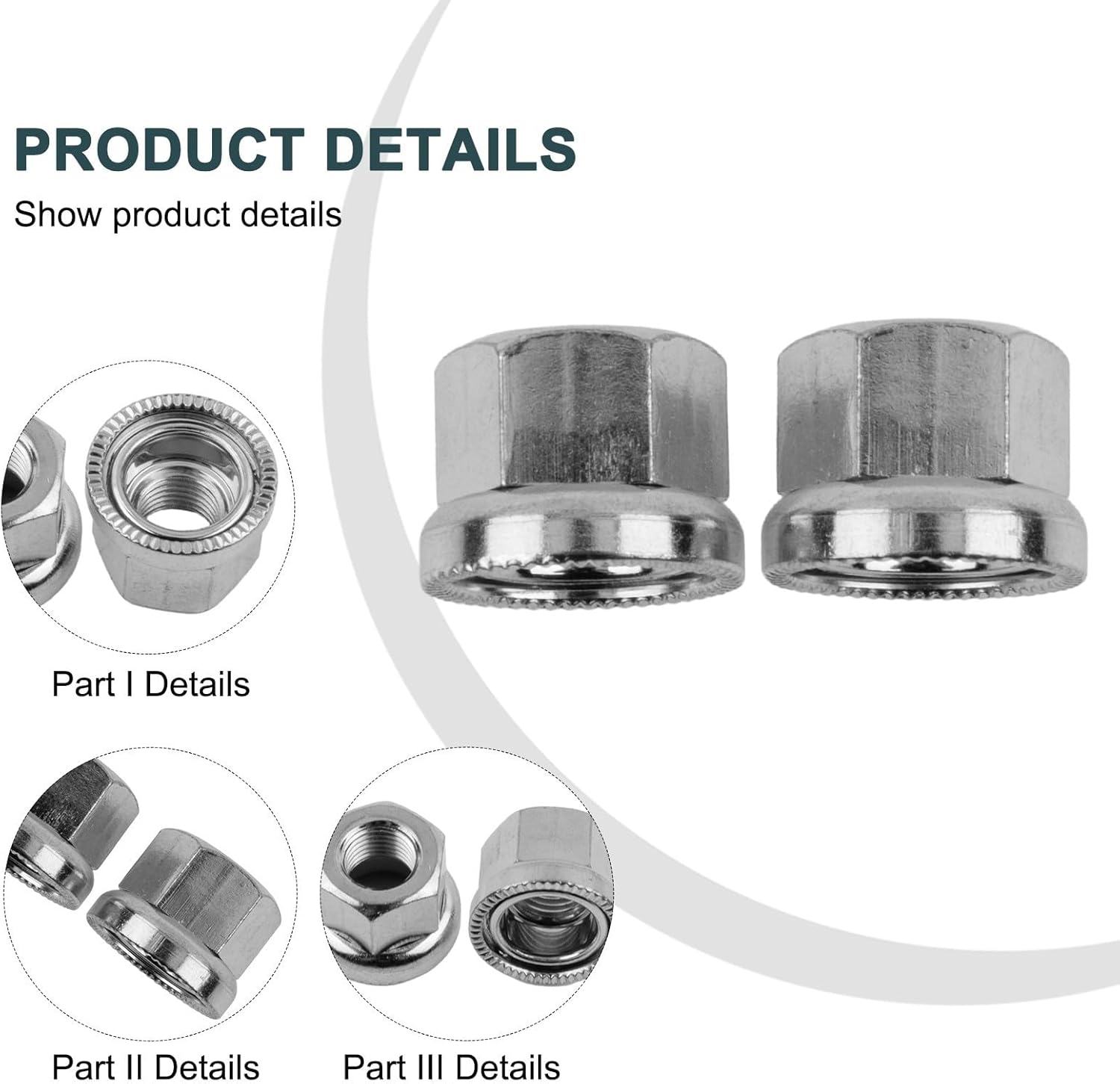 Chrome Axle Nuts 3/8 Inch and M9/M10 for Fixed Gear For Bike Hubs Replacement, For Bike Hub Fasteners Set with Dark Silver Finish(2PCS M9)