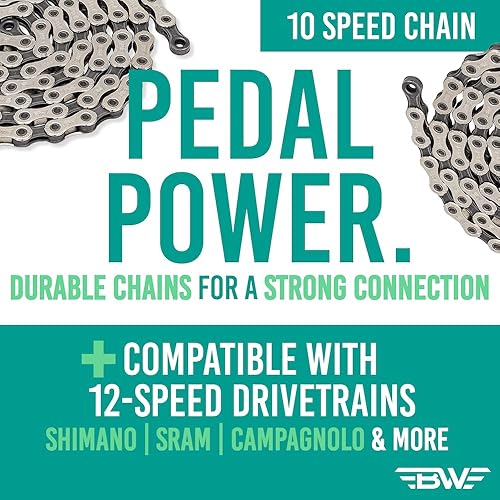 Miniatura 4 de Cadena de bicicleta de 10 velocidades, compatible con bicicletas de carretera y MTB con casetes de 10 velocidades, 116 eslabones