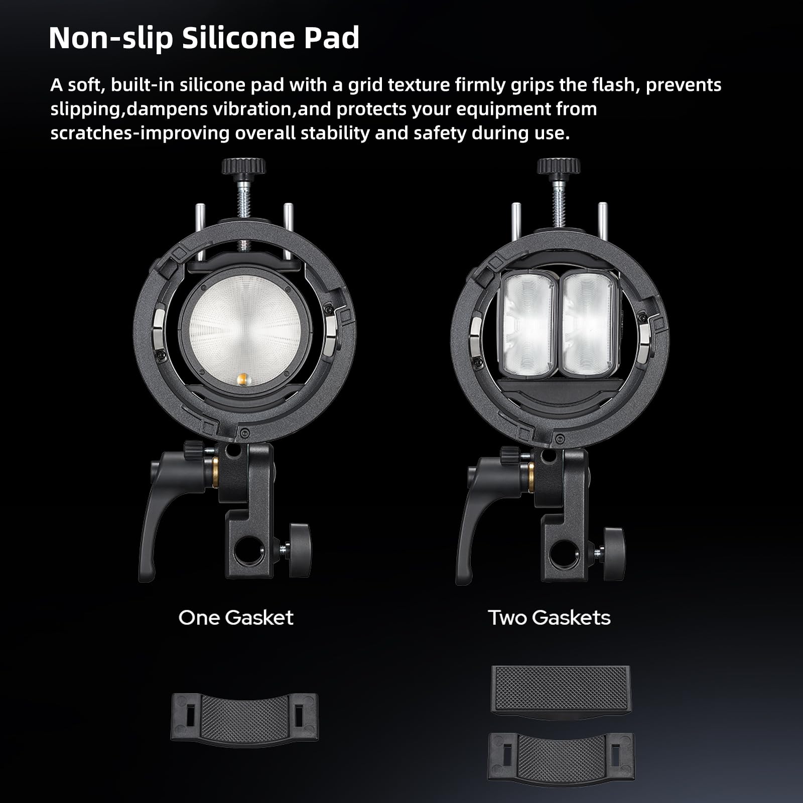 Godox S3 Speedlite Bracket Staffa per Flash con Attacco Bowens,Regolazione di ±90° Dotato di Foro per Ombrello,Compatibile con Godox Flash V100 V1Pro V860III TT685II TT350 TT600 AD300PROII AD200PROII