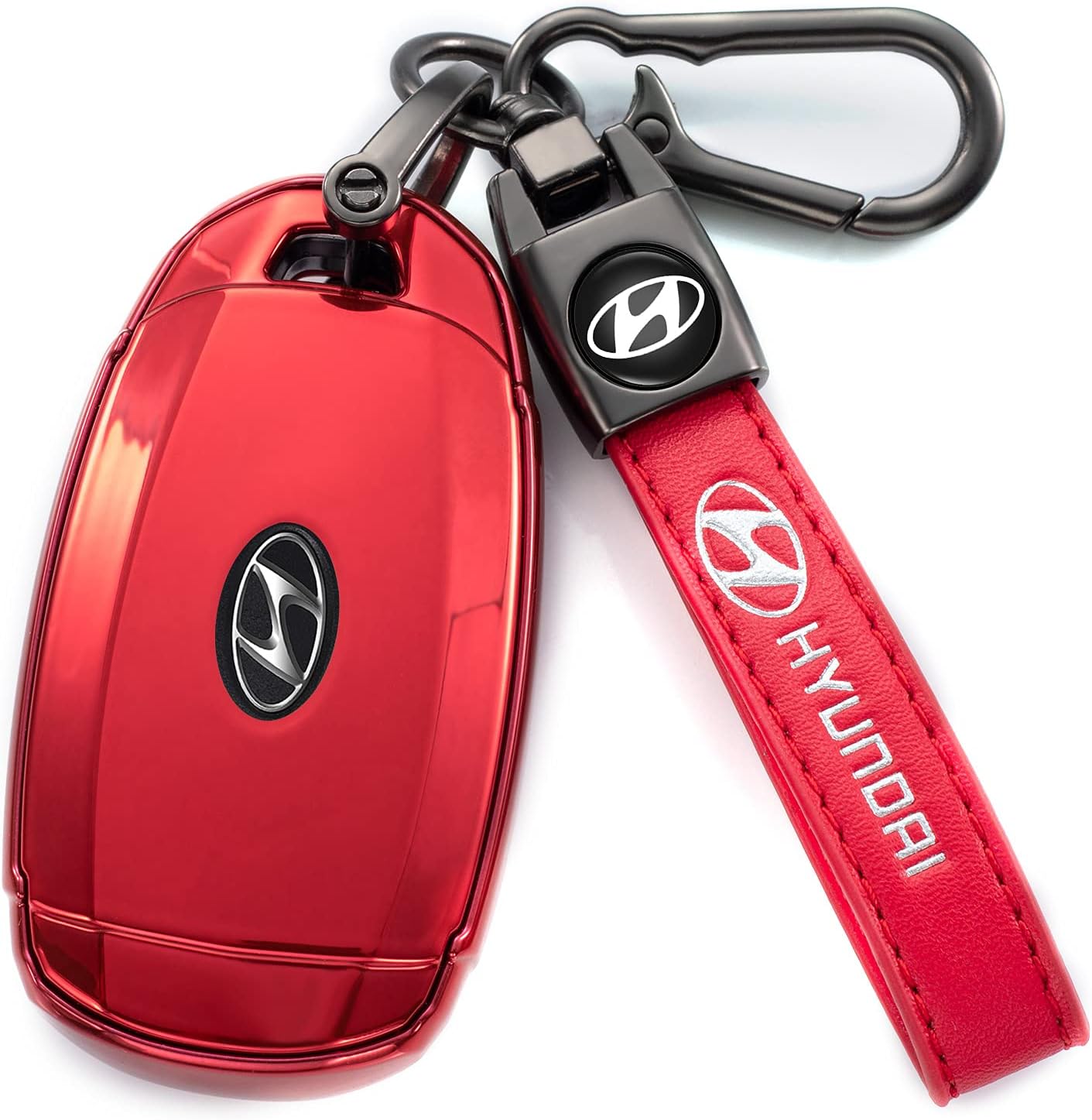Tsisun Smart Key Fob Cover Case Compatible with 2019 2020 2021 Hyundai Santa Fe Palisade Kona Elantra GT Veloster 3 4 5 Buttons