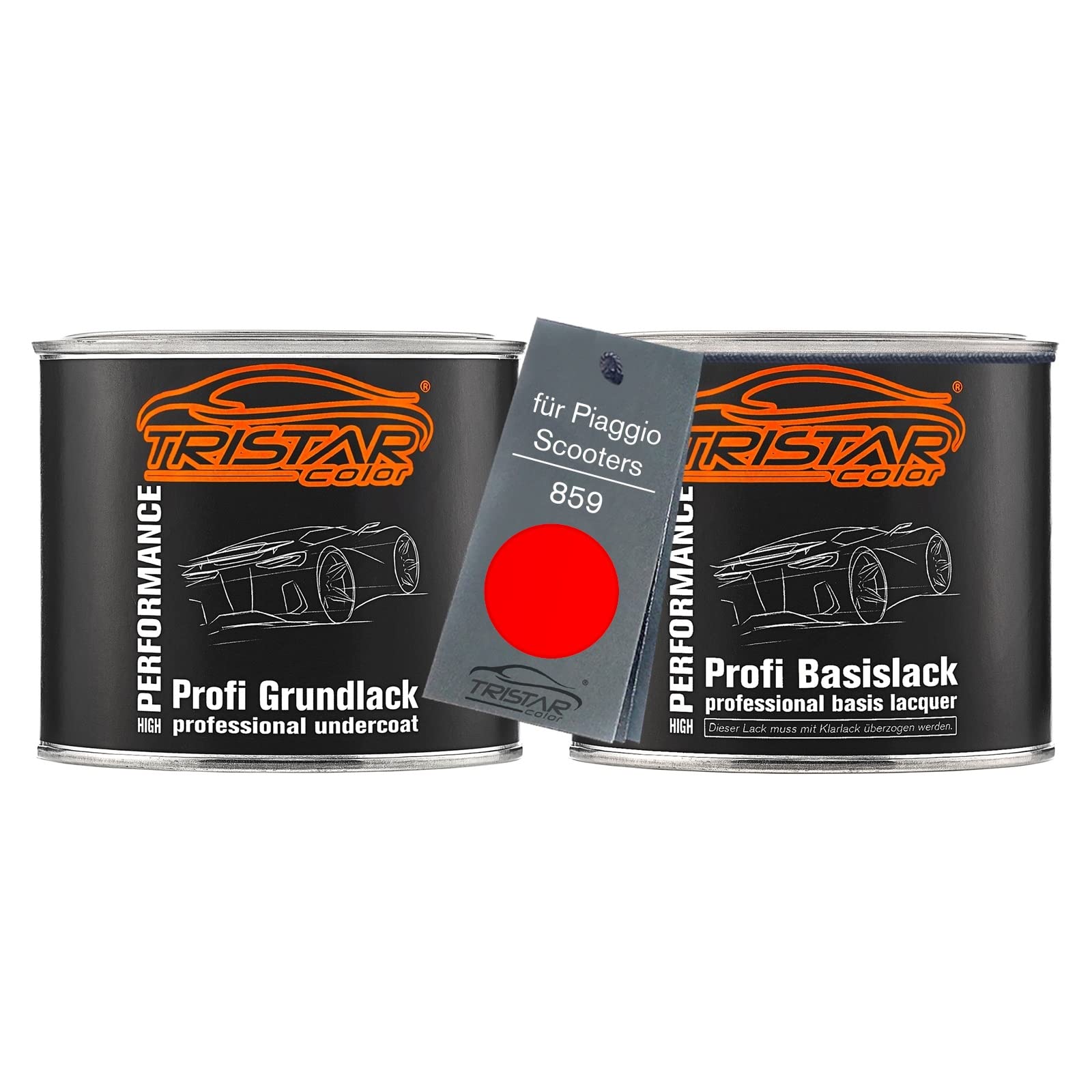 TRISTARcolor Peinture moto Kit pot prêt à la pulvérisation pour Piaggio Scooters 859 Rosso Hopi peinture de fond + peinture de base 1 L