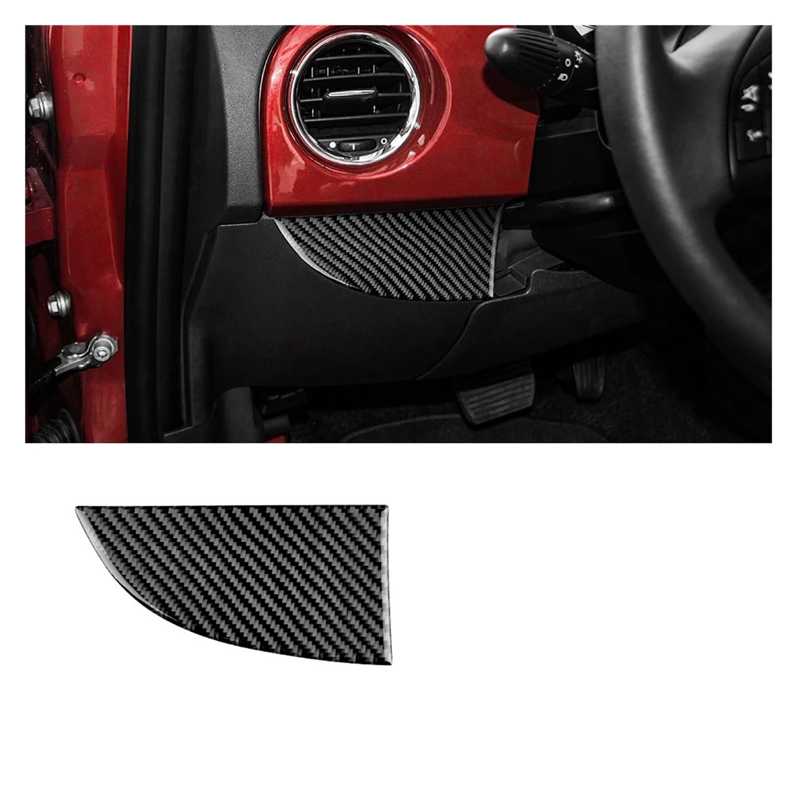 Car Accessory for Fiat 500 for Abarth 595 695 2016-2023 2016 2017 2018 2019 2020 2021 2022 2023 Soft Carbon Fiber Car Co-liopt Sticker Interior Mouldings(Main Driver LHD BK)