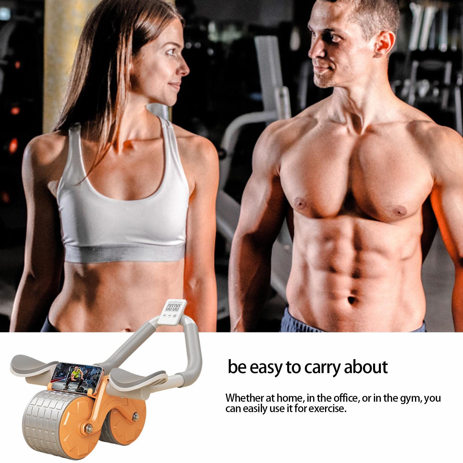 Automatyczne ko?o odbicia brzucha - Wa? do treningu ? ?ni brzucha do treningu si?owego,Wa? brzuszny z ochraniaczem na kolana, trening si?owy rdzenia, sprz?t fitness do treningu ? ?ni Fassme