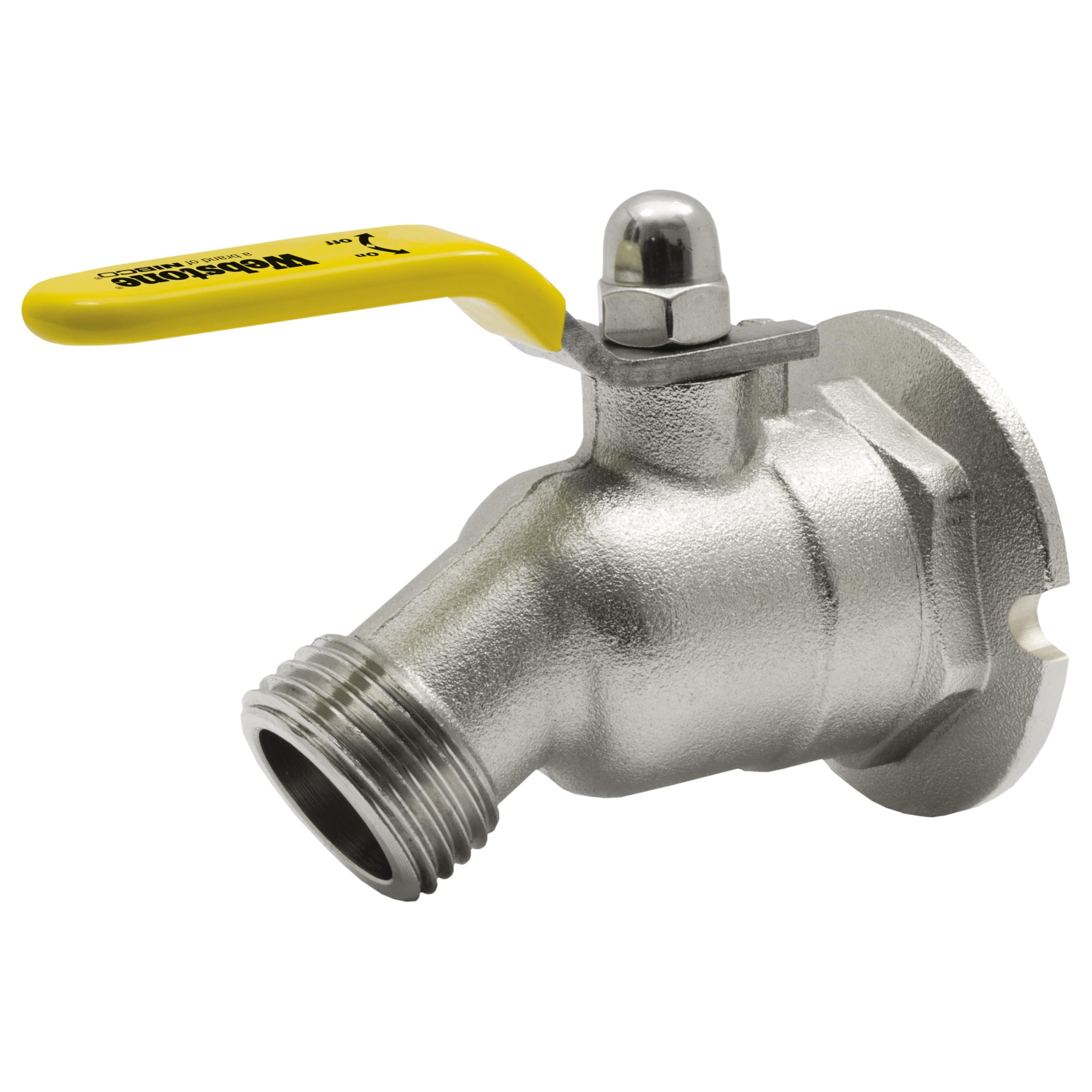 Webstone, a brand of NIBCO 1/2 in. Brass Forged Brass Sillcock, Nickel-Plated, 1/4 Turn Handle, Hose, Fig No THD-3020W
