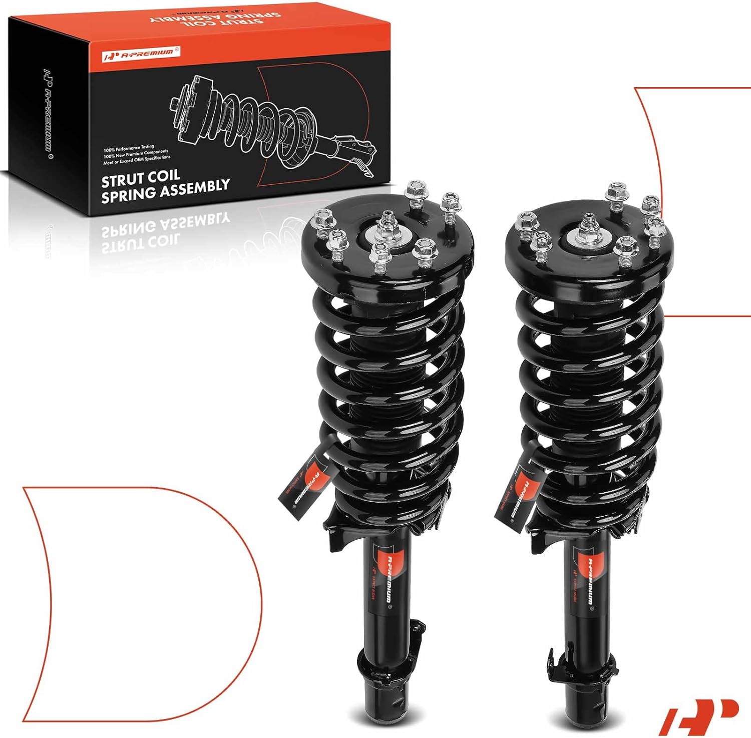 A-Premium Front Pair (2) Complete Strut and Coil Spring Assembly Compatible with Honda Crosstour 2012-2015, Accord Crosstour 2010-2011, Driver and Passenger Side