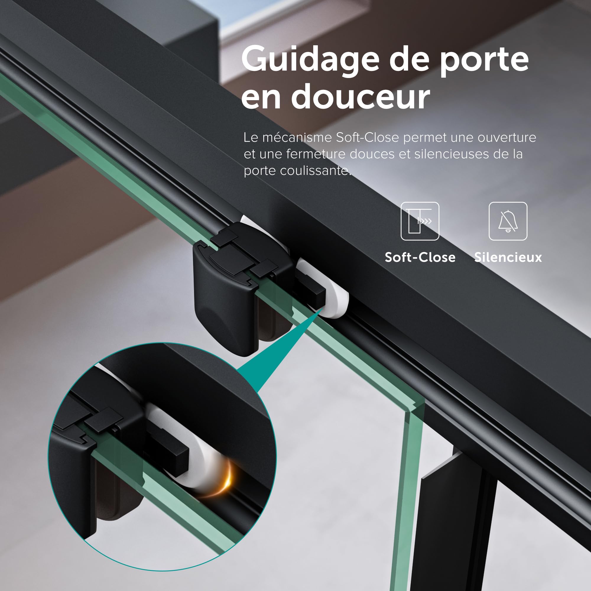 Sogood Porte de Douche Coulissante 130x195cm pour Niche 130cm Paroi de Douche Transparente Verre de Sécurité avec Revêtement Anti-calaire Teramo12