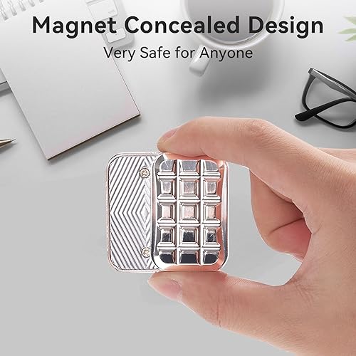 Miniatura 3 de SOWSUN Juguetes para ansiedad de metal deslizante magnético EDC Metal Brick Fidget Slider Juguete háptico Alivio del estrés para adultos, ansiedad,