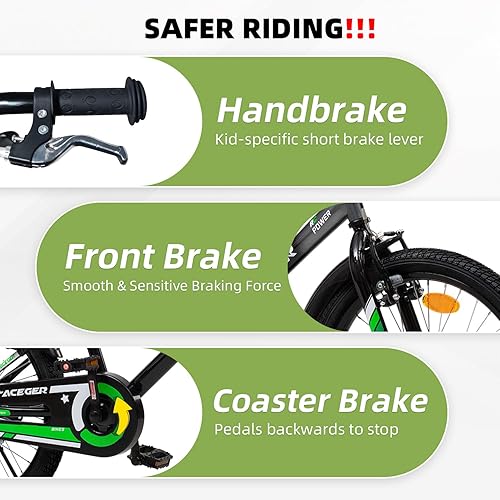 Miniatura 4 de ACEGER Simon - Bicicleta infantil para niños y niñas, unisex, para niños de 3 a 13 años, bicicleta para niños de 12, 14 y 16 pulgadas, con ruedas de