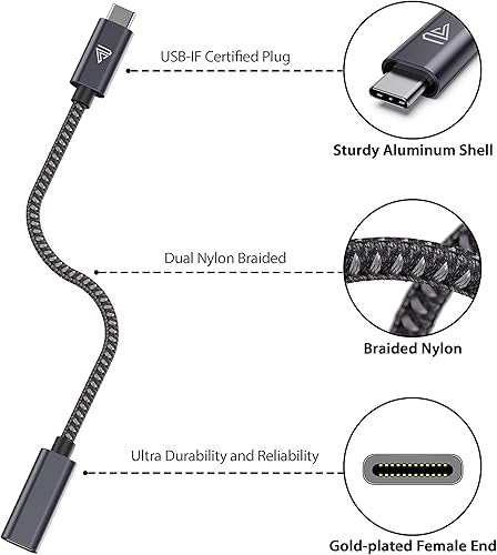Miniatura 2 de Cable de extensión USB tipo C (3.3 pies10 Gbps), USB 3.1 tipo C macho a hembra, extensión de carga y sincronización para MacBook Pro 2021iPad Mini,