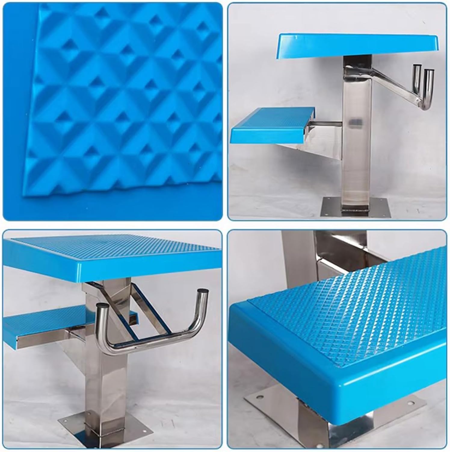 Load 600 Lbs Pool Diving Platform, Heavy Duty 2-Step Non-Slip Diving Boards, Indoor Outdoor Swimming Competition 15° Inclined Countertop