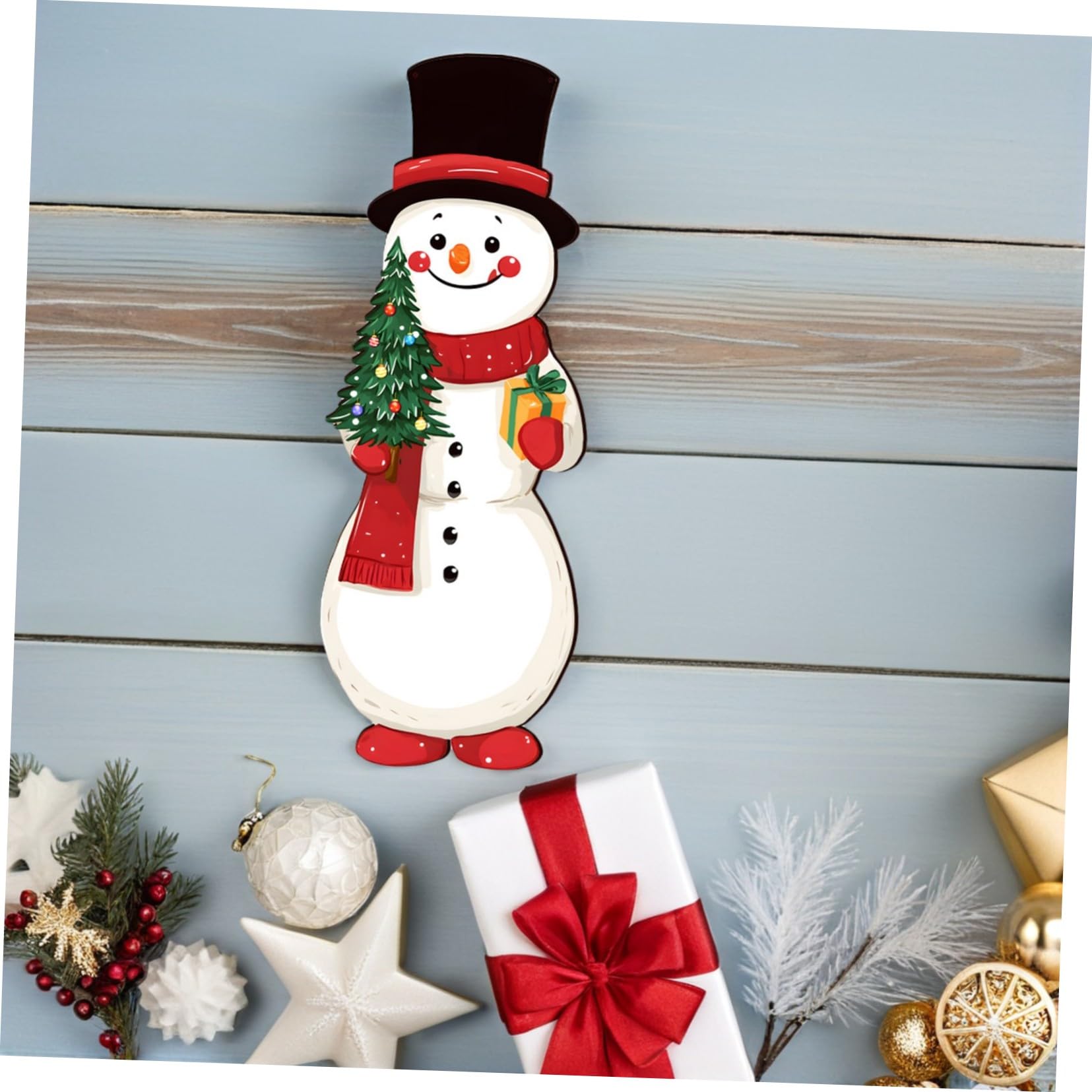 ABOOFAN Schneemann-weihnachtsbaumschmuck Aus Holz Weihnachtsmann-weihnachtsbaumschmuck Weihnachtswandbehänge Schneemann-Kugeln Schneemann-dekorationsfiguren Für Festliche Wanddekorationen